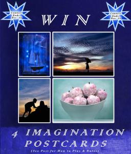 Raffle Contest to Win 4 Imagination Postcard size pictures.